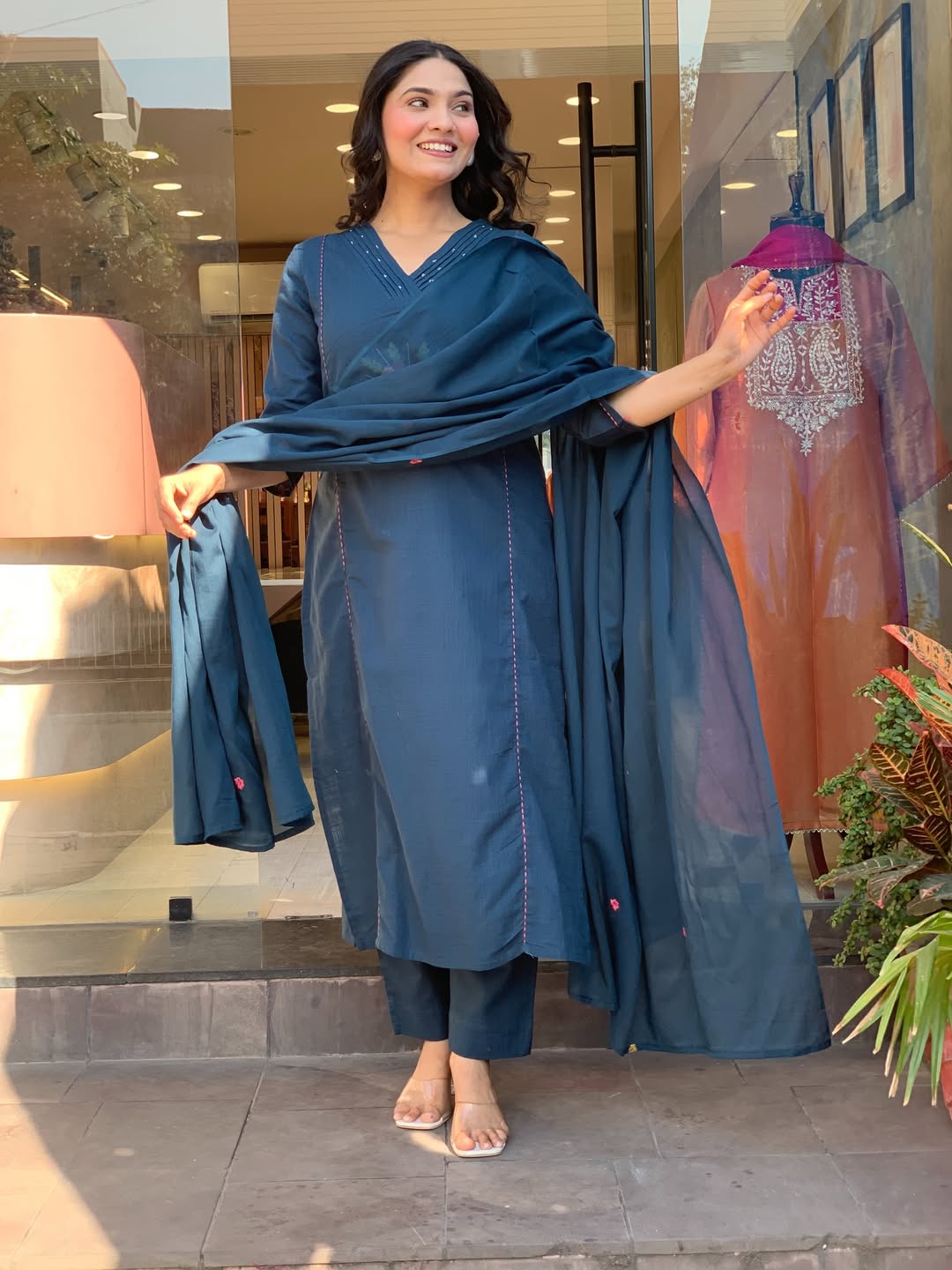 Beautiful Cotton Kurti,Pant and Dupatta set