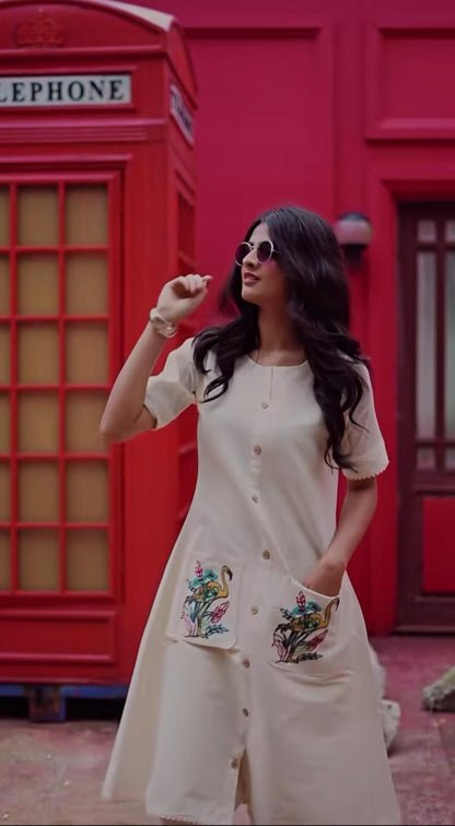 Beautiful A-line Cotton kurta set